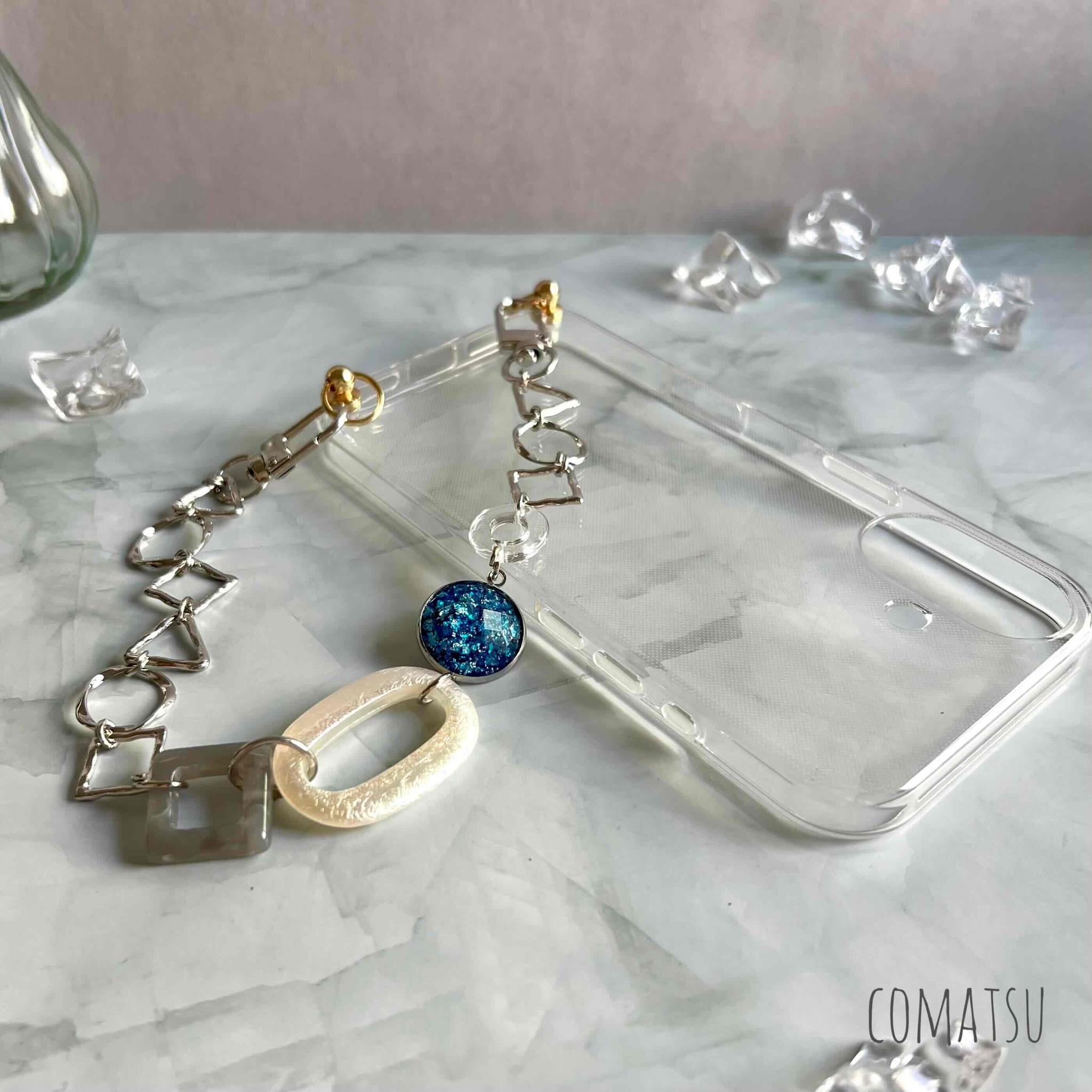 MODEsilver△〇☐ ハンドストラップ スマホケース 落下防止 スマホストラップ付きスマホカバー | 3枚目